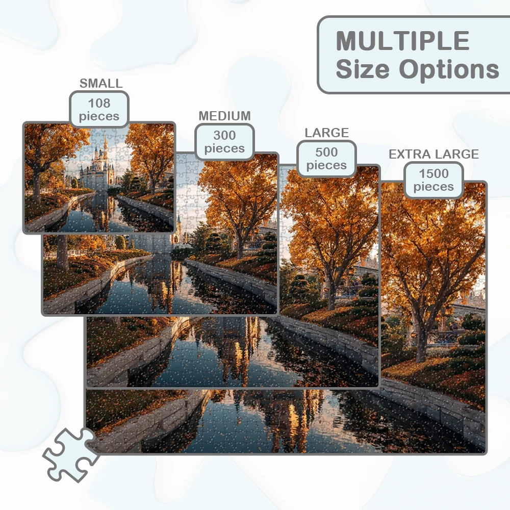 신데렐라의 성 디즈니 퍼즐 가을의 아름다움 나무 퍼즐 황금 나무와 부드러운 빛 재미있는 가족 게임 (어린이 및 성인용)