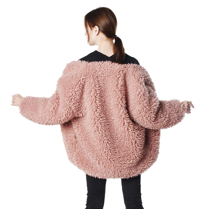 Autumn and Winter New Imitation Sheep Beach Hair Short Fashion All-match Coat Furry Fur Women