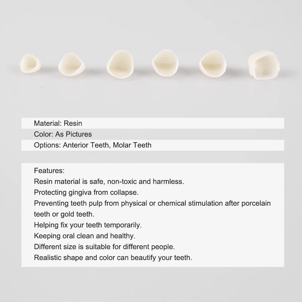 ELIJAH 1 صندوق الأسنان تاج مؤقت الخزف التيجان الخلفية الأمامية الراتنج تبييض الأسنان الرعاية اكسسوارات تاج المواد
