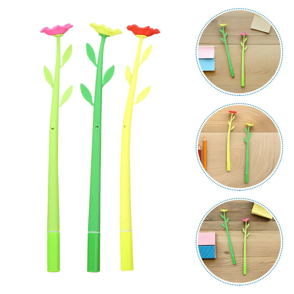 

50 Pcs Flower Neutral Pen Party Favor Writing Pens Flowers Gel Ink Cartoon Pattern Office Supplies Kids
