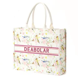 Borsa tote da spiaggia da donna alla moda Borse in lino di cotone ad alta capacità Borse a tracolla riutilizzabili rispettose dell'ambiente