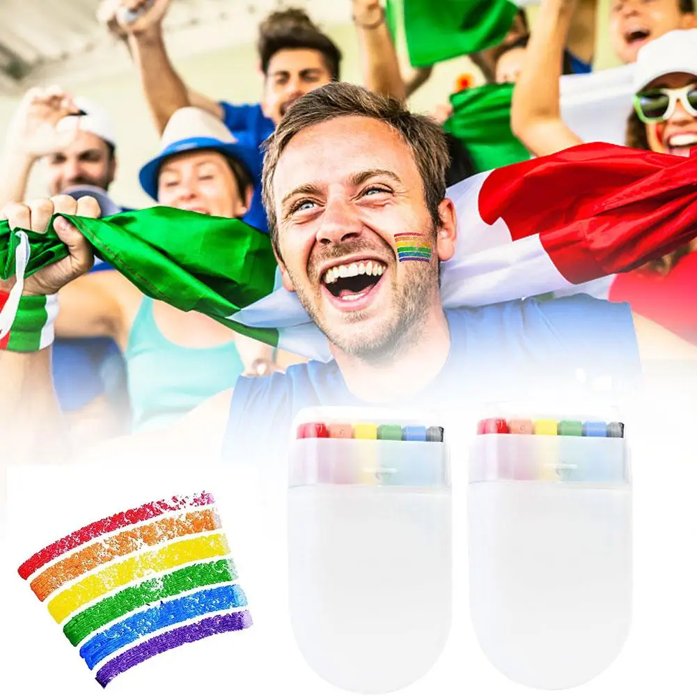 1/2 Pcs Rainbow Pride Face Body Paint Pen Marker Washable Colored Party Oil Body Tool Pigment Does Makeup Tattoo O6v6