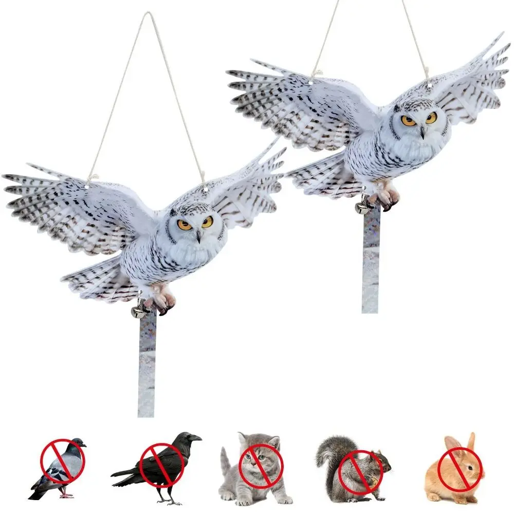 Waterproof Bird Scarer Acrylic Simulation Owl Bird Repellent Pest Control Artificial Scarecrow With Reflective