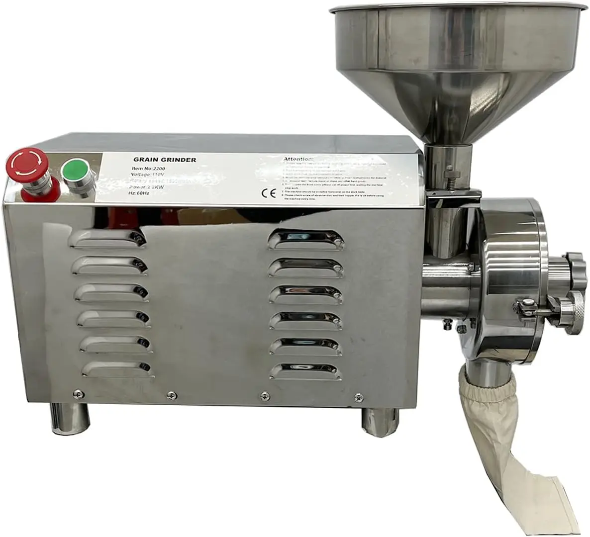 เครื่องเจียรเชิงพาณิชย์สําหรับโรงสีเมล็ดพืชสแตนเลส เครื่องบดเมล็ดพืชไฟฟ้า เครื่องกัดแป้งอุตสาหกรรม