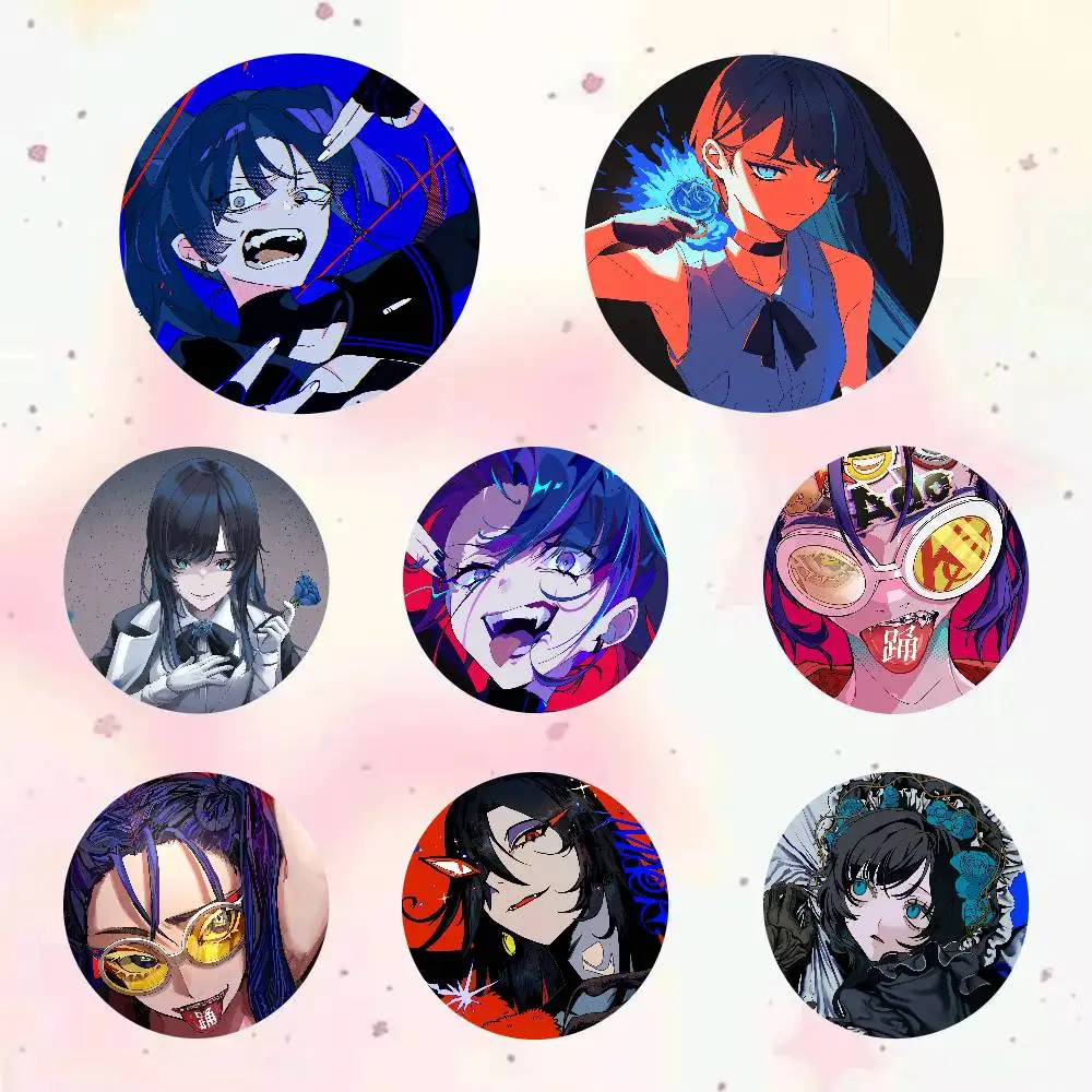 Singer Ado Anime Oft Button Pin Creativity Manga Round Badge Cartoon Brooches For Bag Jacket Collar Decor Jewelry Gift