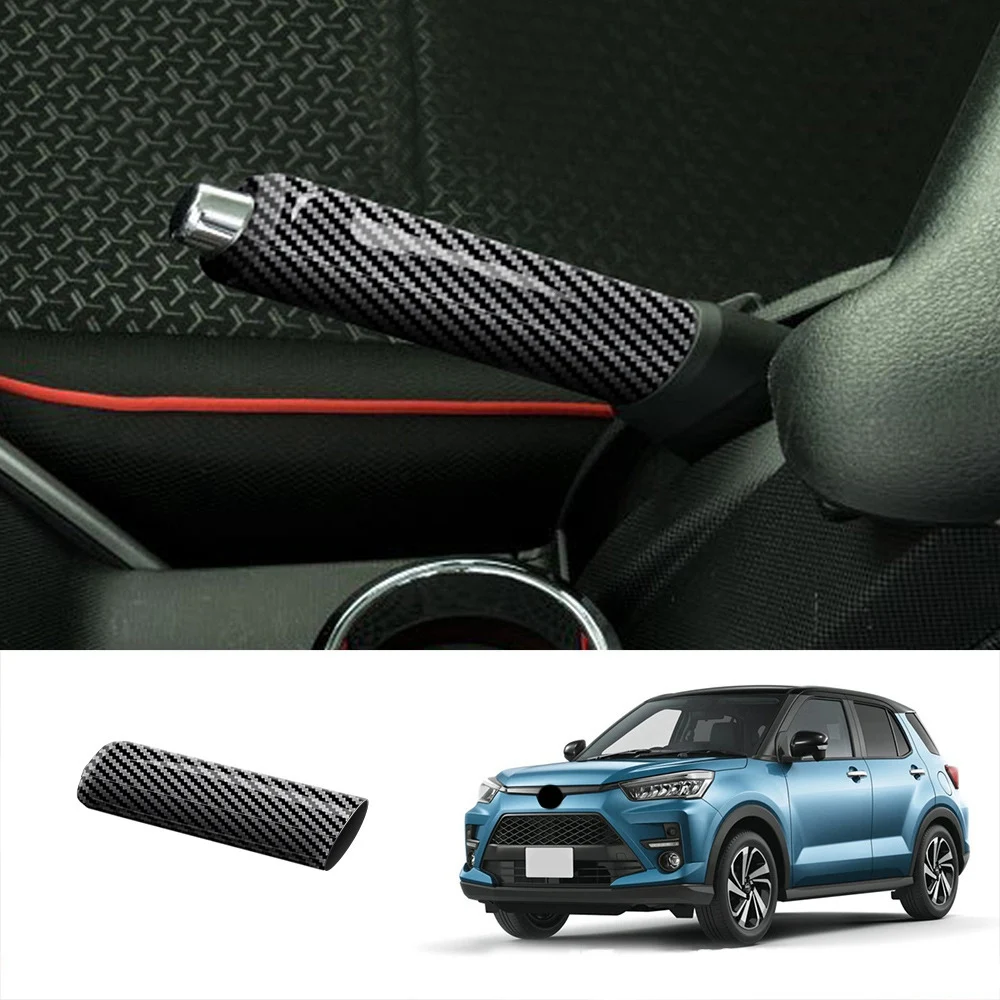 Car ABS Carbon Fiber Handbrake Cover Grip Handle Lever Brake Handle Cover for Toyota Raize 2021 2022