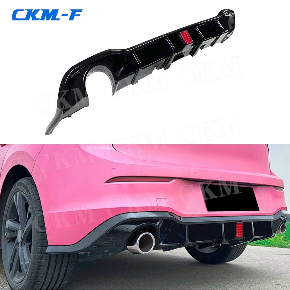 

ABS Rear Bumper Diffuser Spoiler Body Kits with LED Light Car Style for Volkswagen Golf 8 MK8 Rline GTI 2020-2023 Accessories