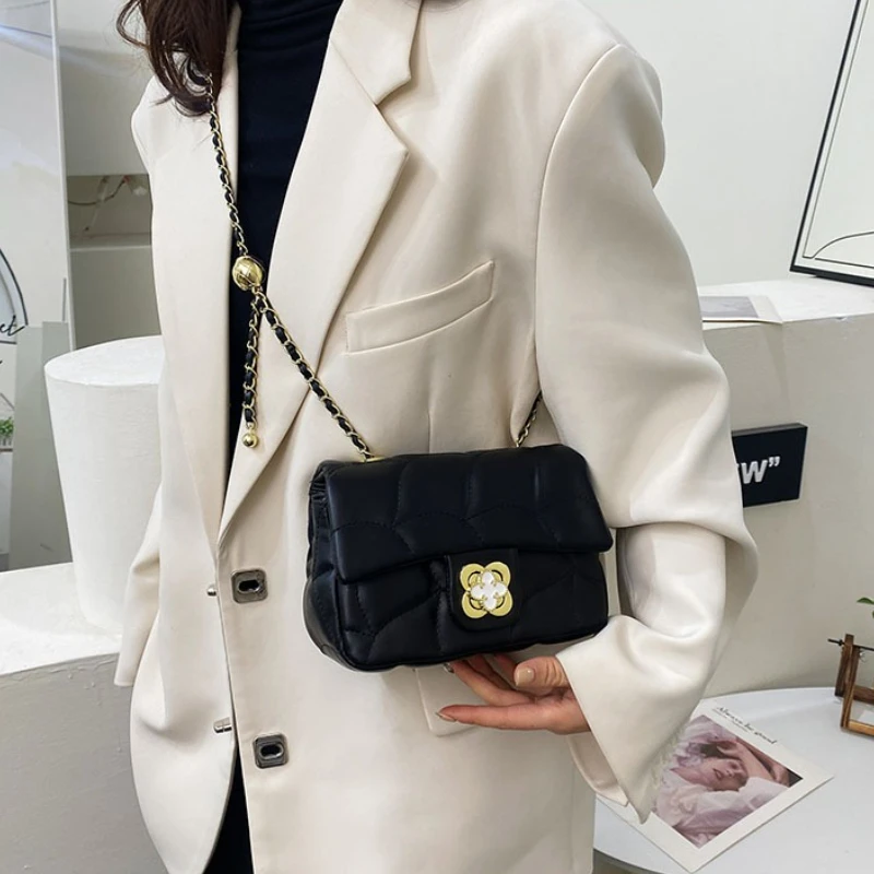 Bolsos de hombro clásicos para mujer, bolso cruzado de cuero con correa de mensajero, marca de lujo elegante Popular