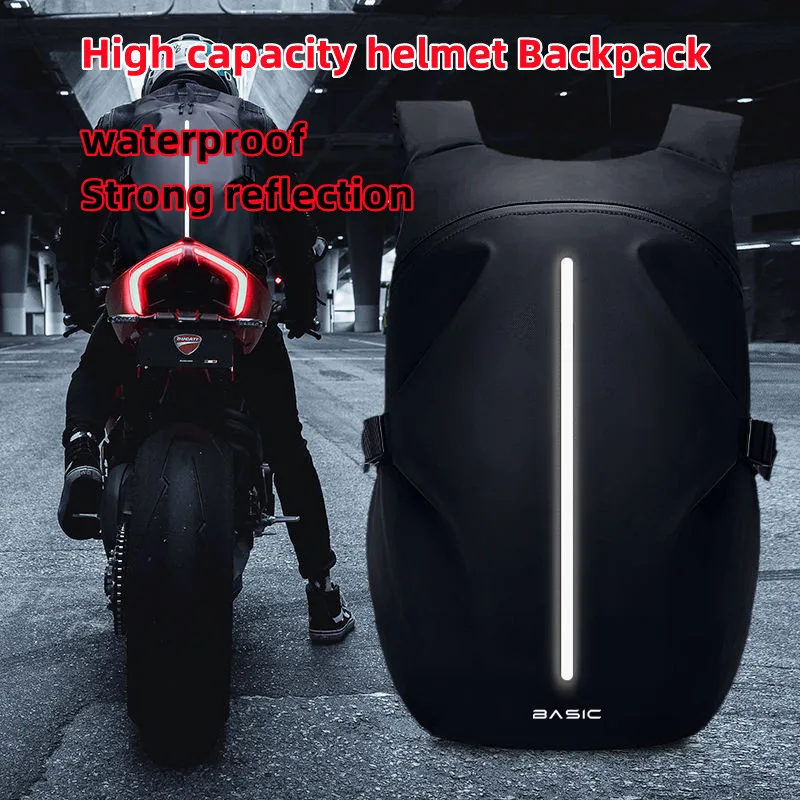 Riding Backpack Motorcycle Helmet Backpack Female Motorcycle Rider Waterproof Travel Bag Men's Large Capacity