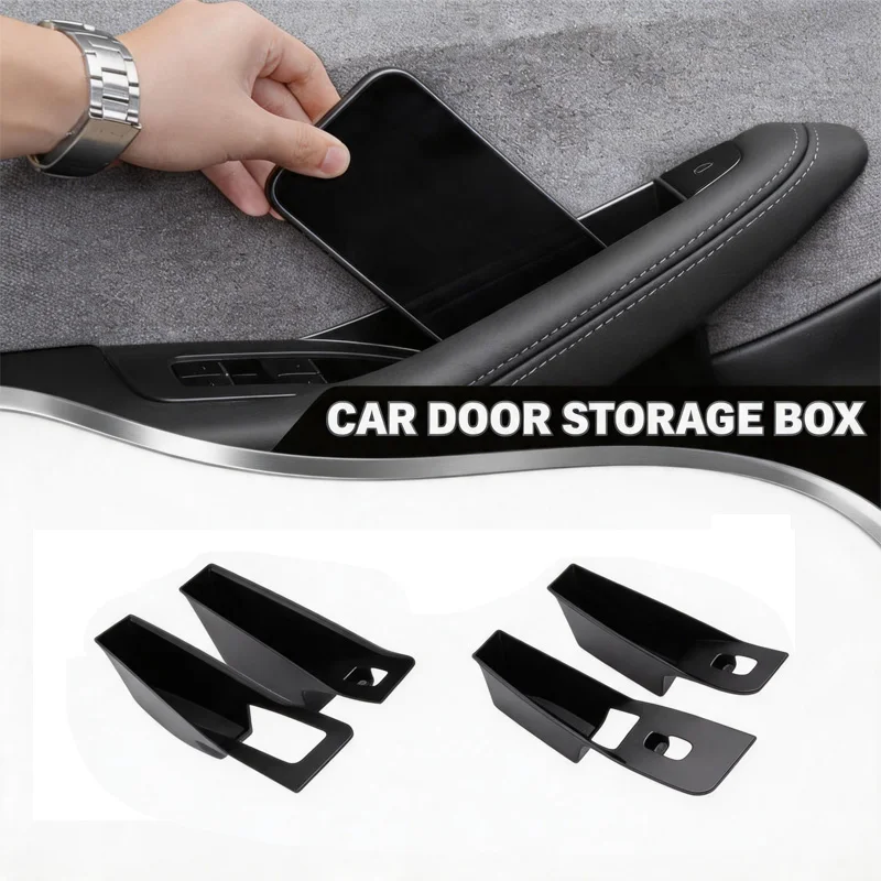 

For Tesla Model Y/3/3+ Model Y Juniper 2025 Waterproof Car Door Storage Box Four-door Inner Handle Storage Tray Car Accessories