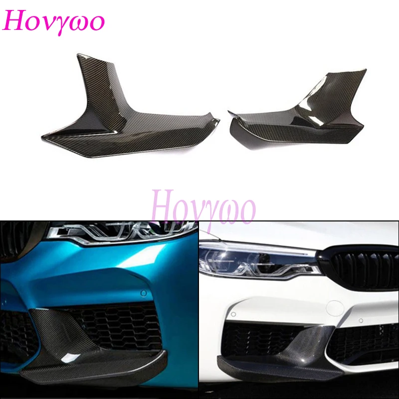 Real Dry Carbon Fiber Front Bumper Splitters Car Exterior Accessories for BMW M5 F90 2018-2023