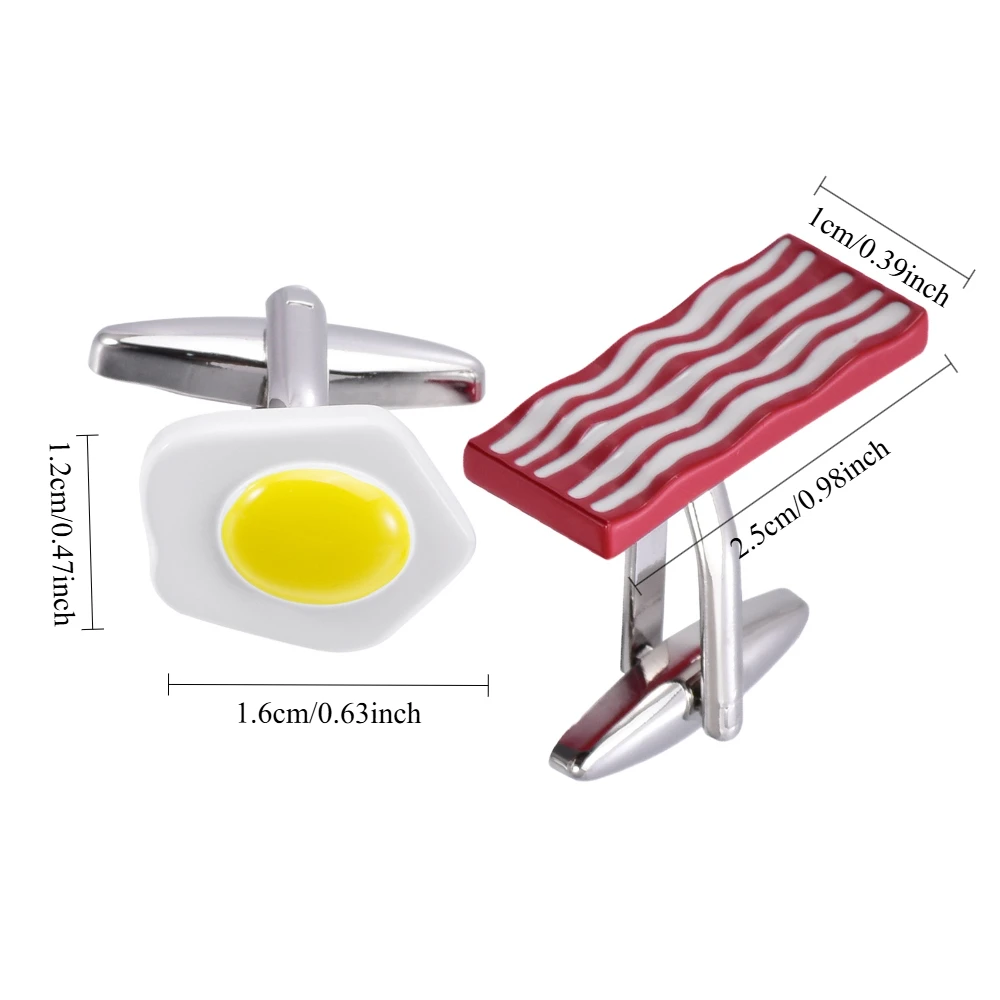 Breakfast CP Cute And Deadly-hit Cufflinks Bacon And Fried Egg-inspired Filled With Quirky Details Cufflink Decoration