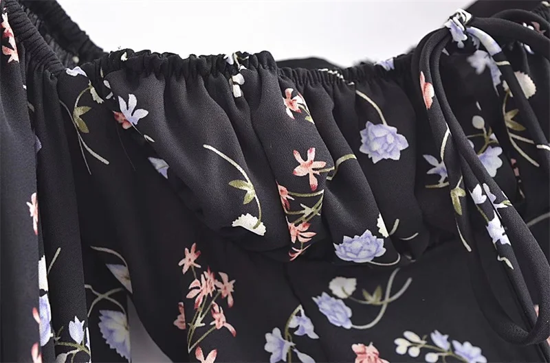 Camicetta da donna Street Sle con stampa floreale vintage romantica Bubble Sve ort irt Dolce colletto quadrato con apertura sulla pancia impreziosita