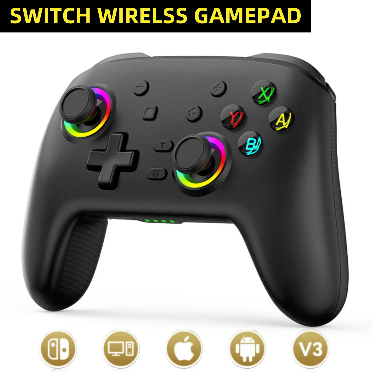 Wireless Bluetooth Gamepad  Controller Wake Function Joystick 6-Axis Gyro Handle HD Vibration for PC Game Console 