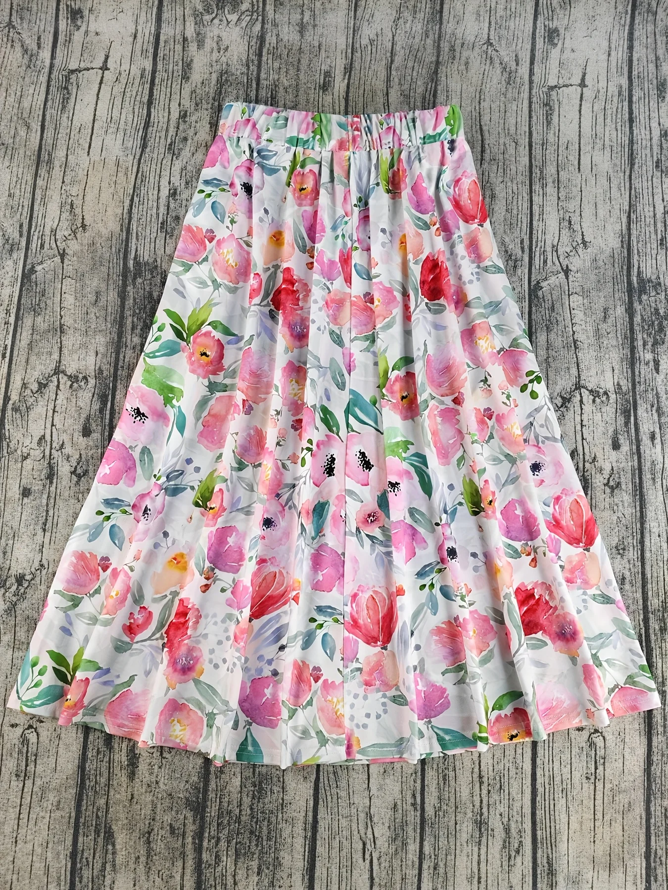 Luxy Trio Women'S Plus Size Floral Print Skirt - Elegant A-Line,  All-Over Print Design, Perfect for Casual & Formal Wear