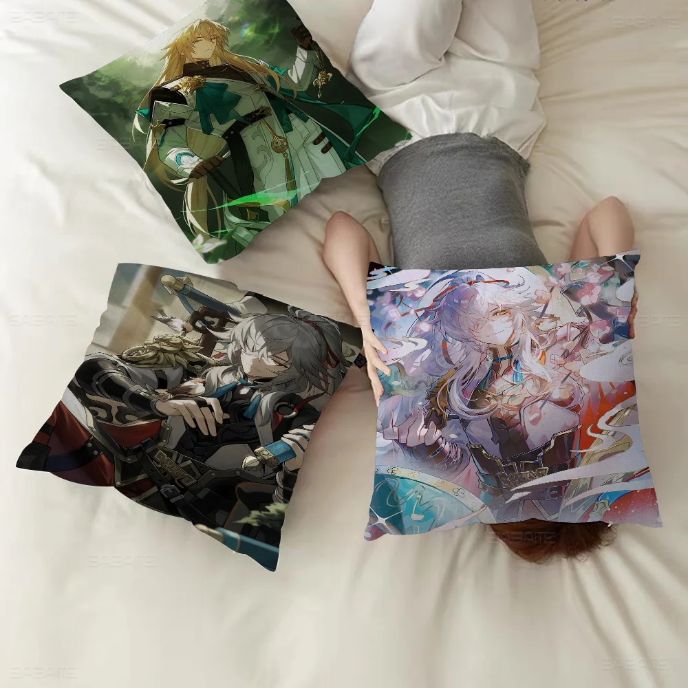 

Game Honkai Star Rail 45*45cm Cushion Cover Pillow Cover Decor Pillowcase Home Pillowcase For Couch Pillow