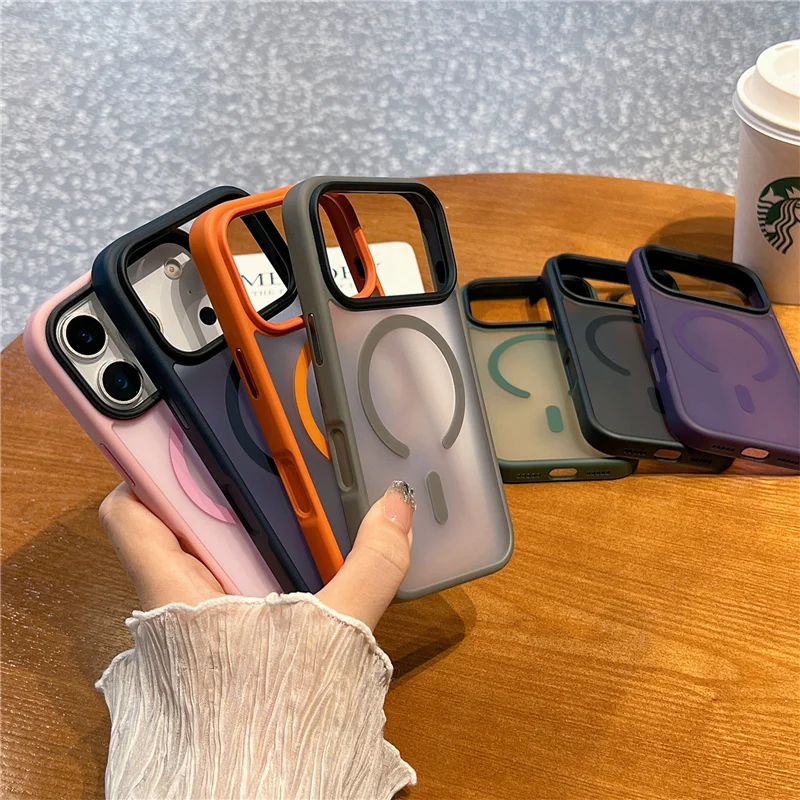 

Matte Magsafe Case For iPhone 17 Air 17Pro 17Pro Max Translucent Wireless Charge Magnetic Hard Cover for iphone 16Pro 16Pro Max