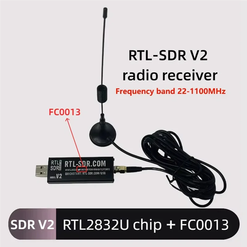 BAAG-Für RTL-SDR Chip Empfänger Mit FC0013 Tuner Band 22-1100 Mhz- Neue SDR Radio Empfänger Für RTL2832U