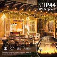 Christmas Decorations Festoon Icicle Curtain Led Lights Outdoor Warm White With White Flash Fairy Light Clear Wire New Year 2025 6