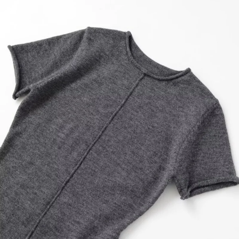 Top feminino de malha polo de manga curta confortável – camiseta casual em camadas para uso diário