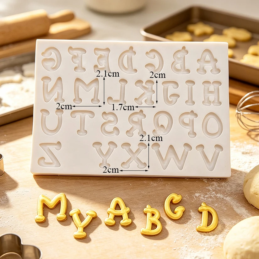 Alphabet Nummer Silikon Sugar craft Form Harz Werkzeuge Cupcake Fondant Kuchen Dekorations werkzeuge – Detail 6