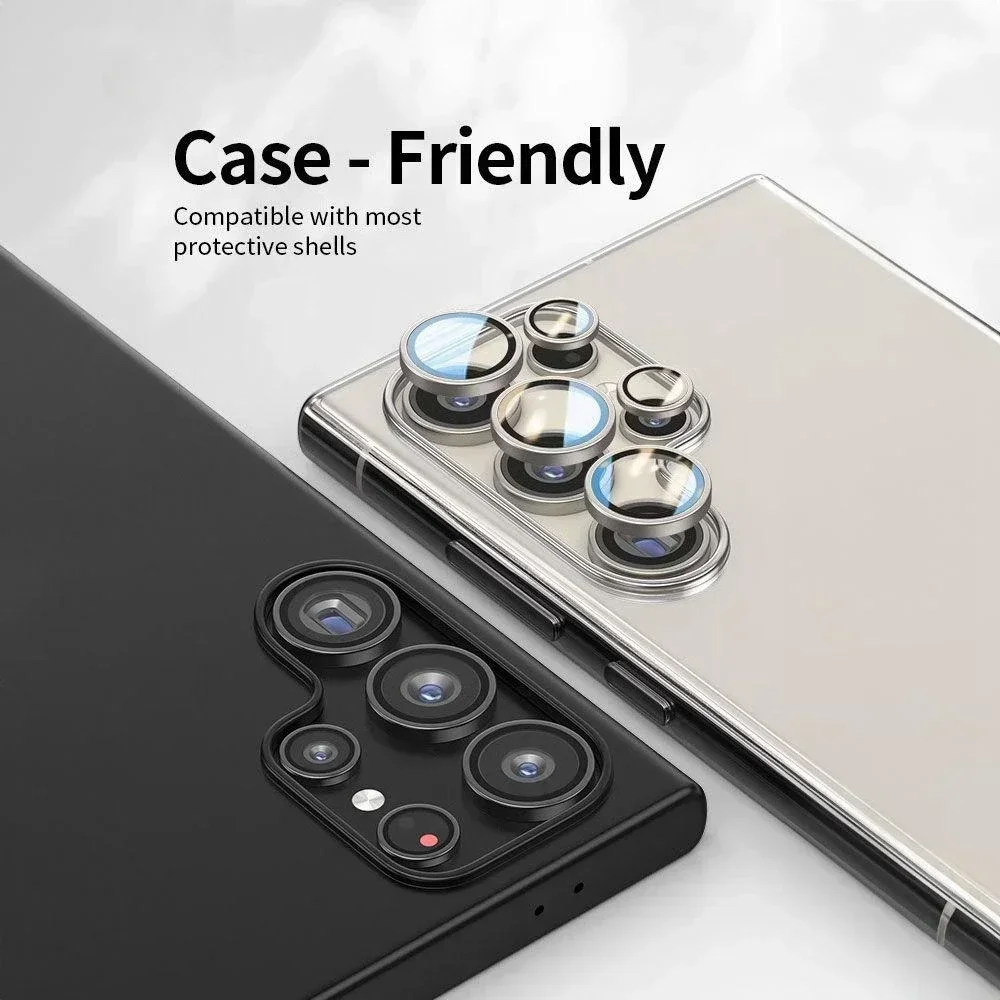 Funda protectora de Metal para Samsung S24 Ultra, anillo de lente de vidrio templado, película de lente para Galaxy S24 Plus Ultra S24Ultra