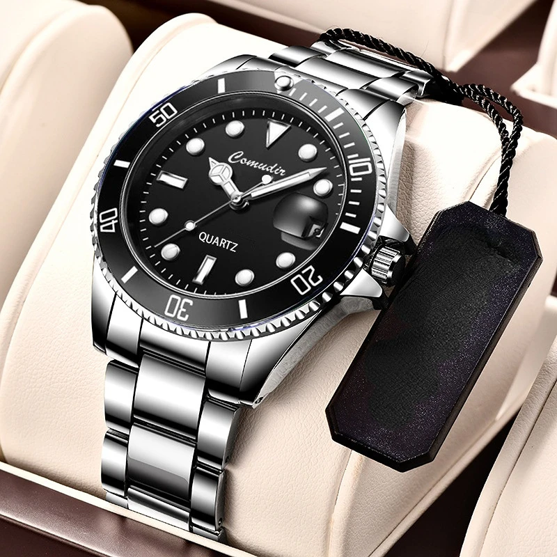 

CILOA Men's Quartz Watch - New Stainless Steel | Luminous, Date, Sporty-Business Luxury, Waterproof