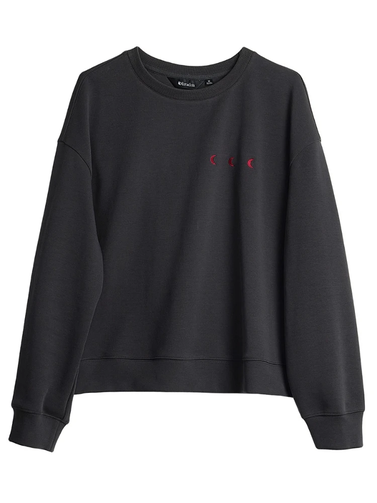 OLrain Casual Sweatshirts Woman Solid O-Neck Long Sleeve Embroidery Pullovers 2025 Autumn Women Loose Pullovers Tops O57QR001083