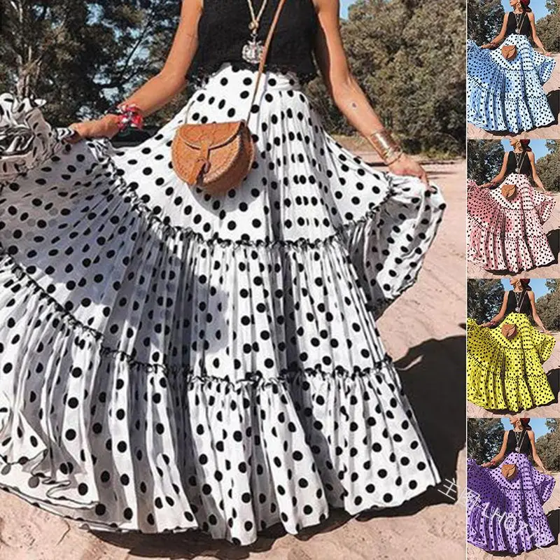 2025 nova wi feminino solto a linha midi saia bolinhas multi-camadas verão outono faion conjunto estudante orm trabalho outfit