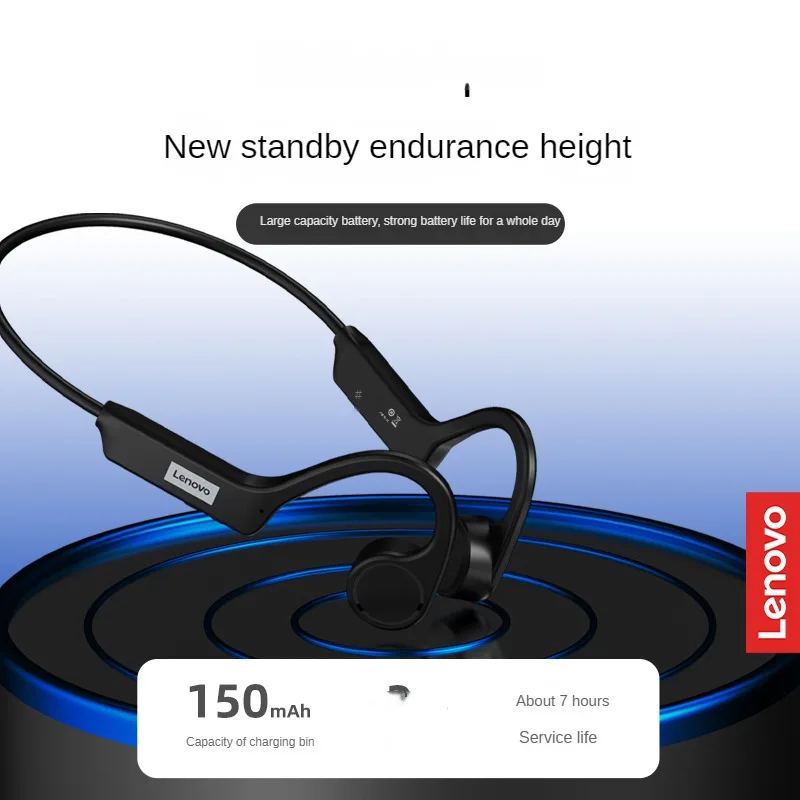 2021 Lenovo X4 Bone Conduction Bluetooth Earphone Sport Running IPX5 Waterproof Wireless Headphone 150mAh Long Standby Headset