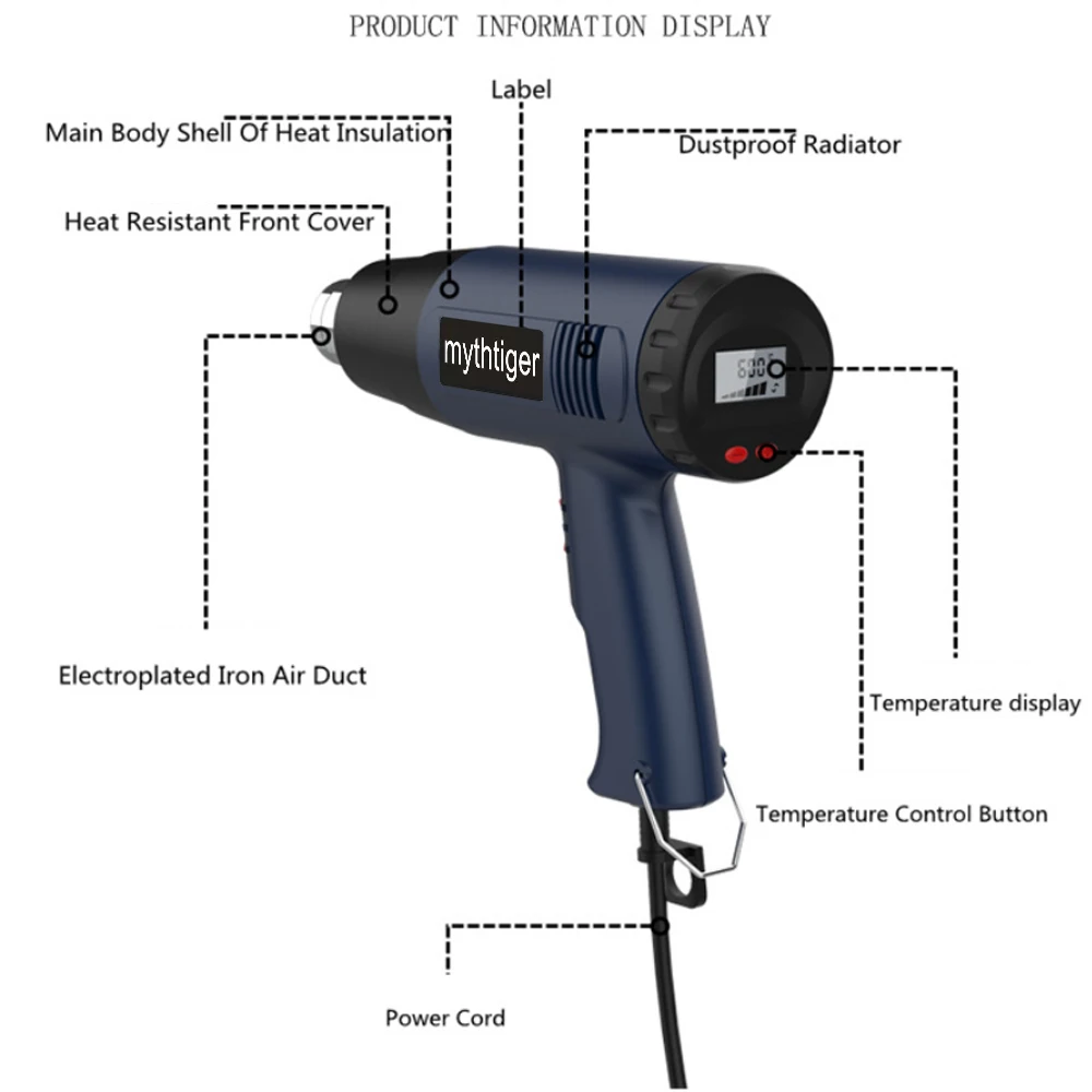 NEW　Heat Gun Construction Thermal Dryer 220V Heat Guns Soldering Tool Temperature Adjustable Hair Dryer Shrinking Wrapping Tools