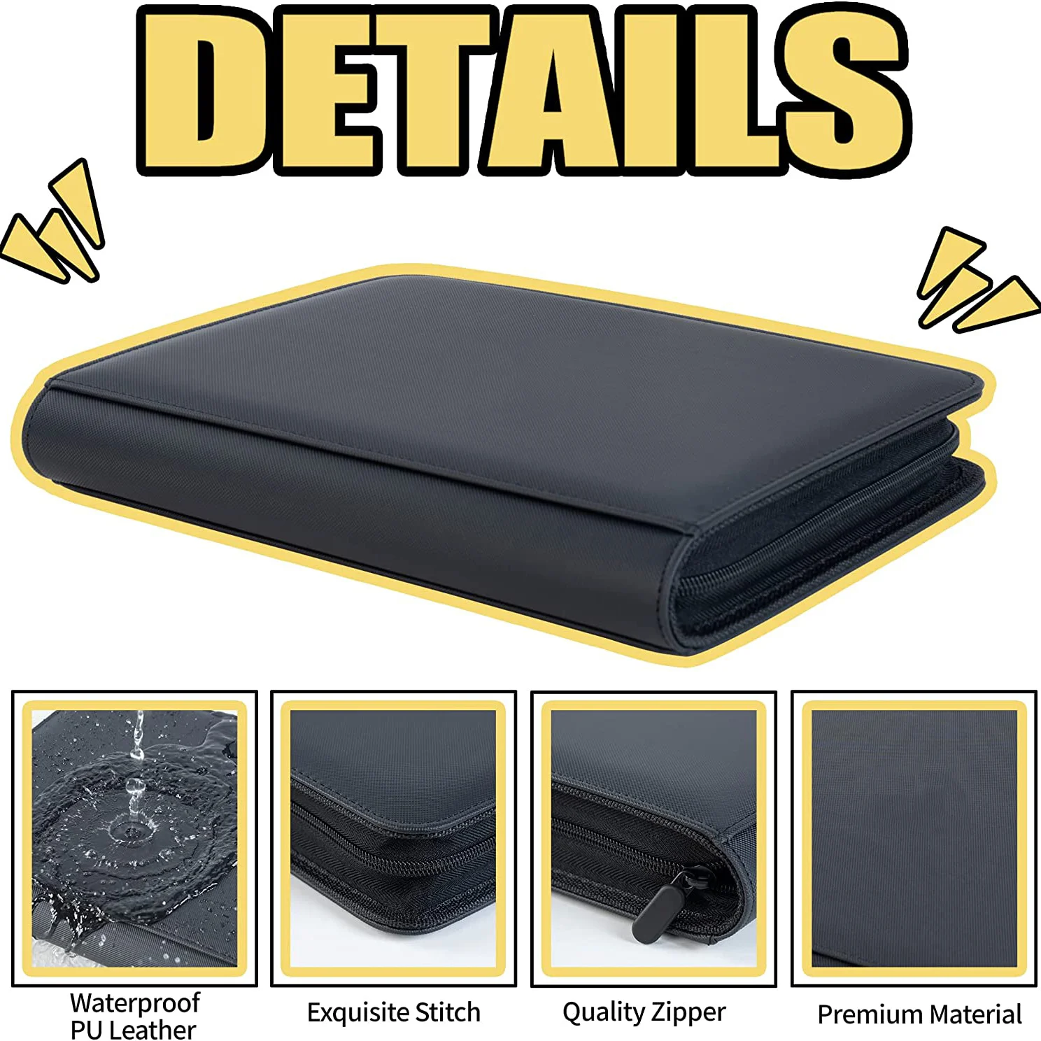 Toploader Binder Holds 112 Toploaders 4 Pocket Top Loader Album Side Load for Trading Cards in 3x4\'\'Toploaders PKM/MTG/YGO/TCG