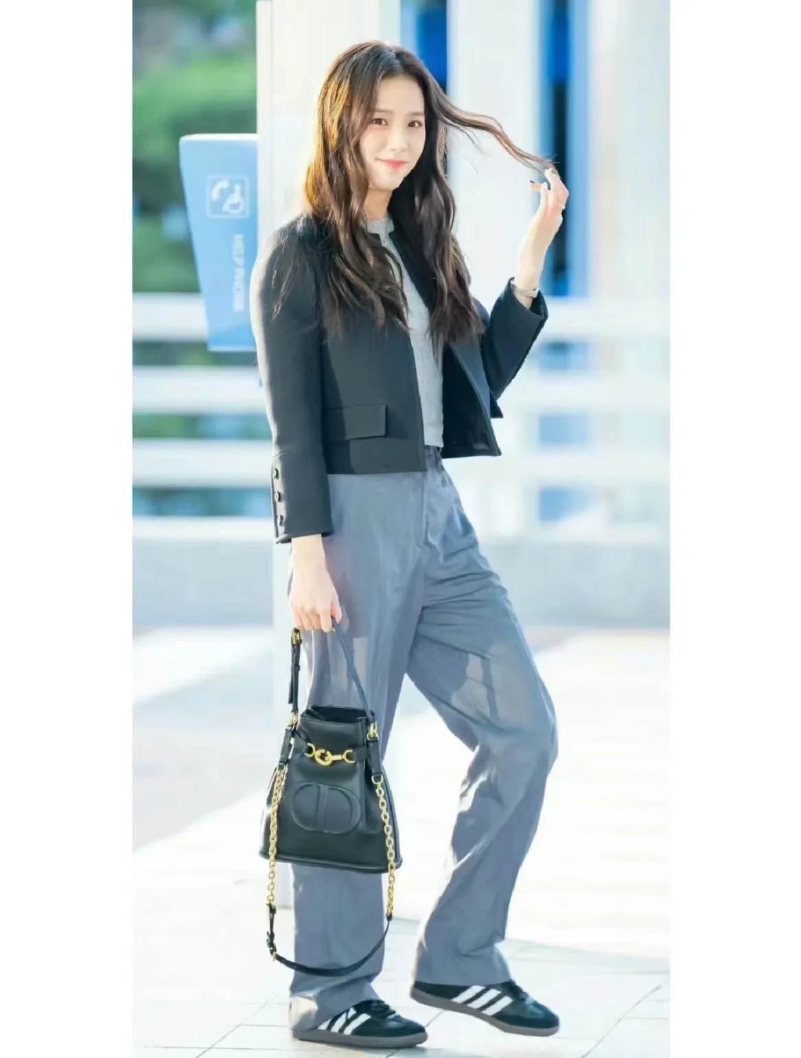 مريح مريح مستقيم الساق عارضة Dstring التخسيس دعوى السراويل عالية الخصر كيت التفاصيل تخفيف Sle المرأة الجينز #5