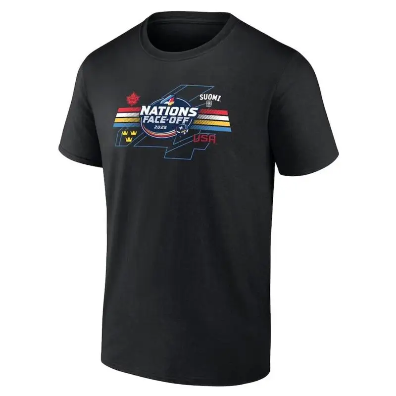 

Special Hockey Ice Team 2025 4 Nations Face Off T Shirt Black Full Size S 4XL