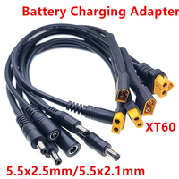 XT60 Plug Male Female to DC 5.5*2.1mm 5.5*2.5mm Connector Battery Charging Adapter Cable Converting Wire for RC Battery