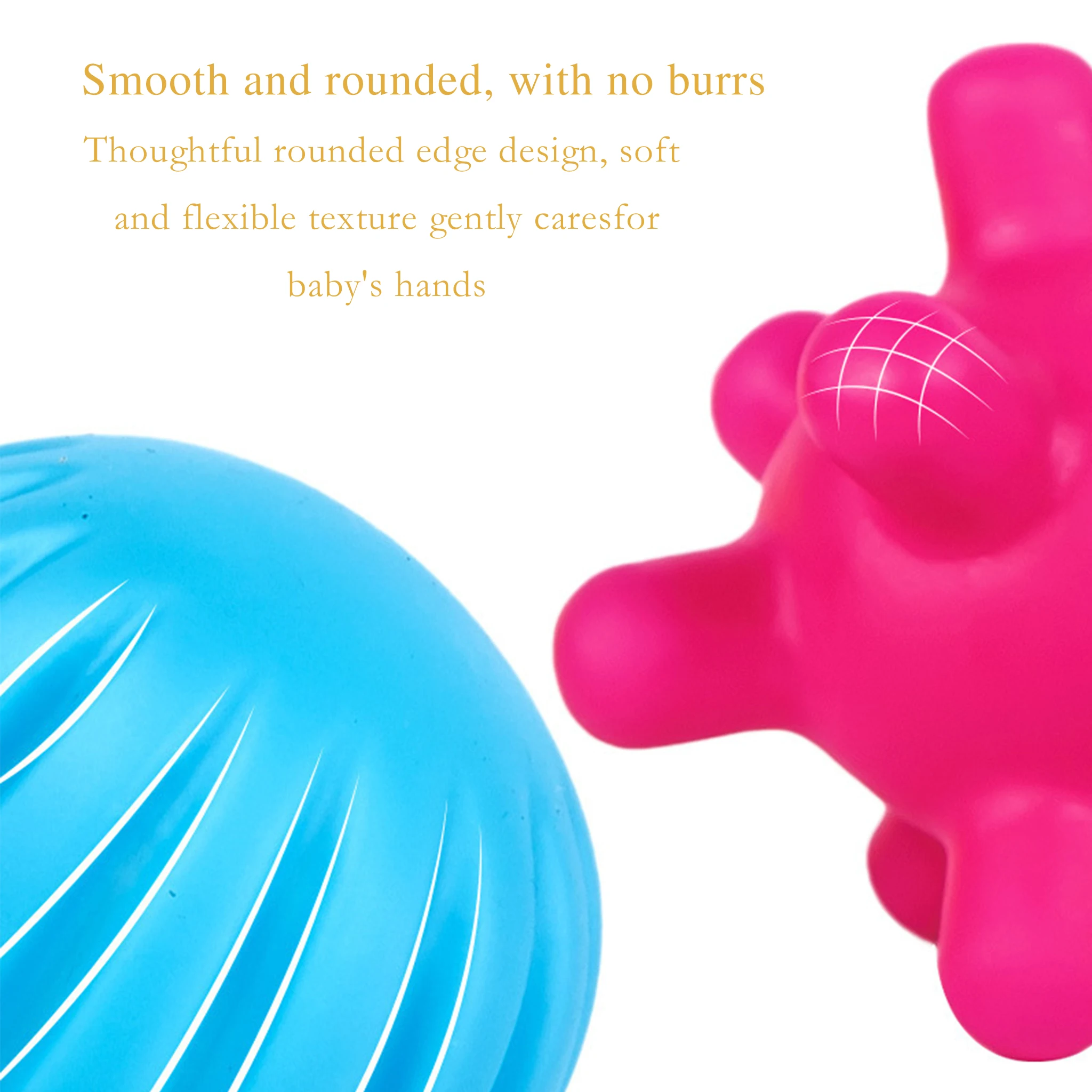 كرة إمساك الأطفال من مونتيسوري، لعبة حسية بألوان قوس قزح مع خشخيشة وعضاضة، فارز الأشكال التعليمي المبكر للمهارات الحركية الدقيقة