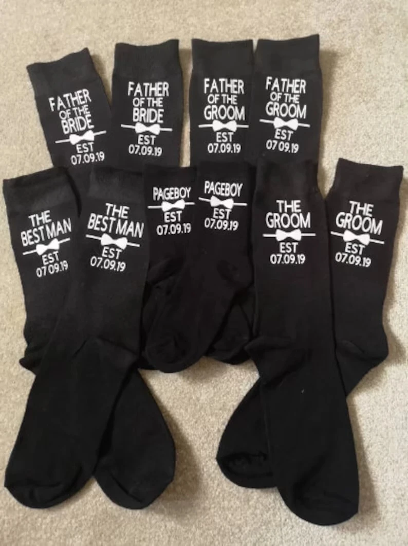 Personalized Wedding Socks Custom Groom & Best Man Socks Unique Wedding Gift Father of the Bride Father of the Groom Socks