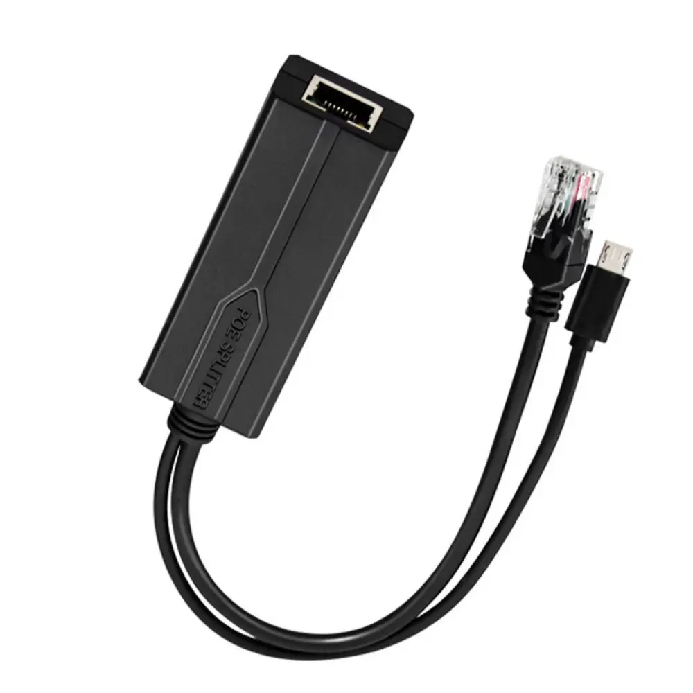 100Mbps1000Mbps Gigabit POE Splitter 48V To 5V 5V 2.4A 5V 3.5A PoE To TYPE-C Splitter IEEE 802.3af Compliant
