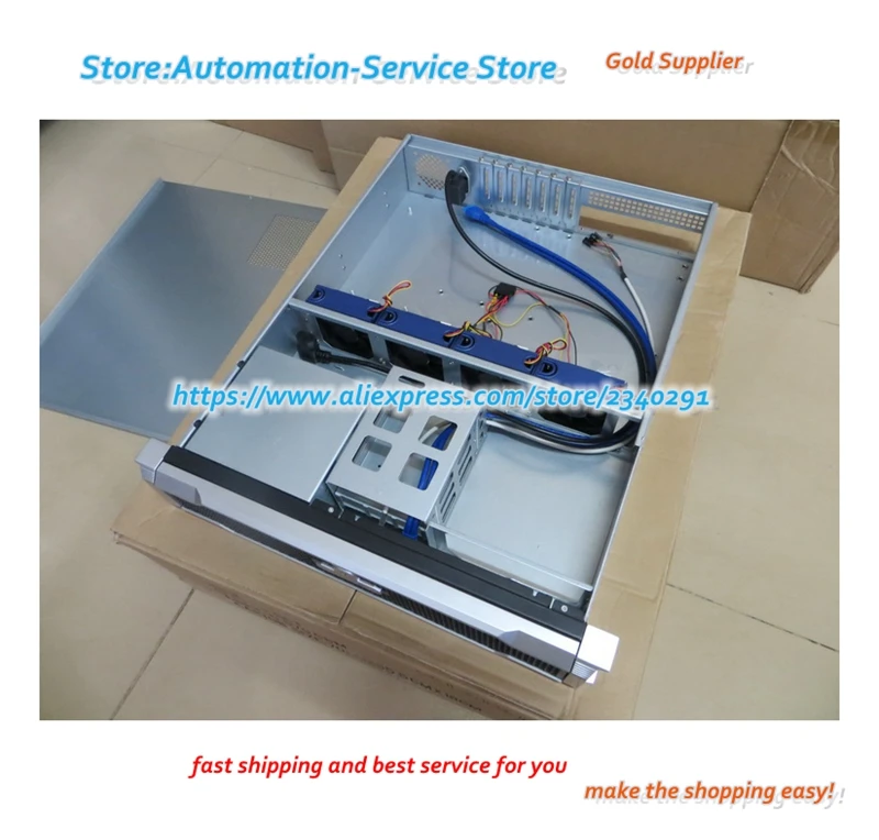 K2U550 2U هيكل خادم التحكم الصناعي قفل اللوحة الأمامية قوة الكمبيوتر USB3.0 توريد نوع رف مراقبة البيانات الصناعية