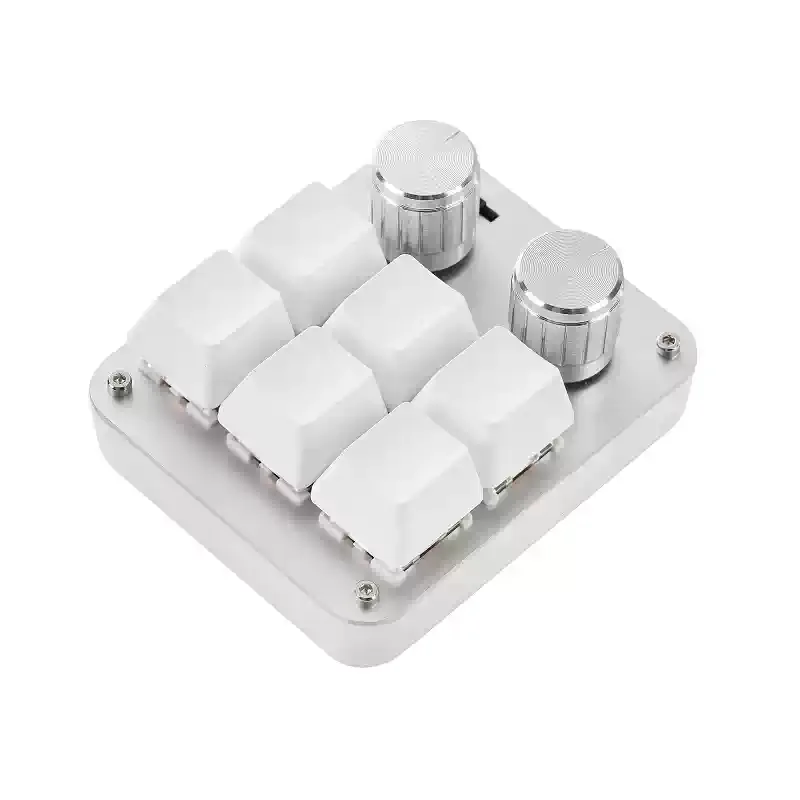 6‑Key 9‑Key Dual Knob Programmable Mechanical Macro Keypad, Custom Shortcut Keyboard for Graphic Design Video Editing Work