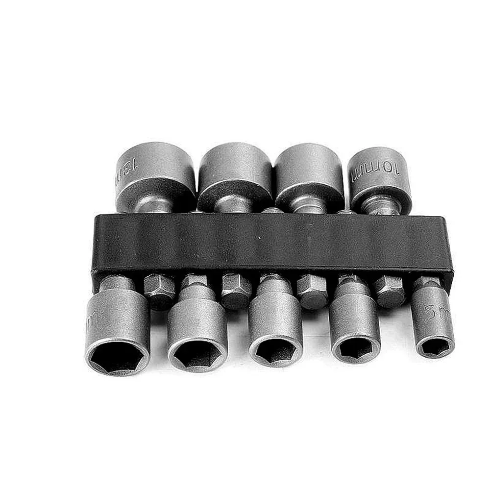 9Pcs Power Nut Driver Hex Shank Drill Bit Adapter Socket Wrench Screw Tool 5mm 6mm 7mm 8mm 9mm 10mm 11mm 12mm 13mm Socket