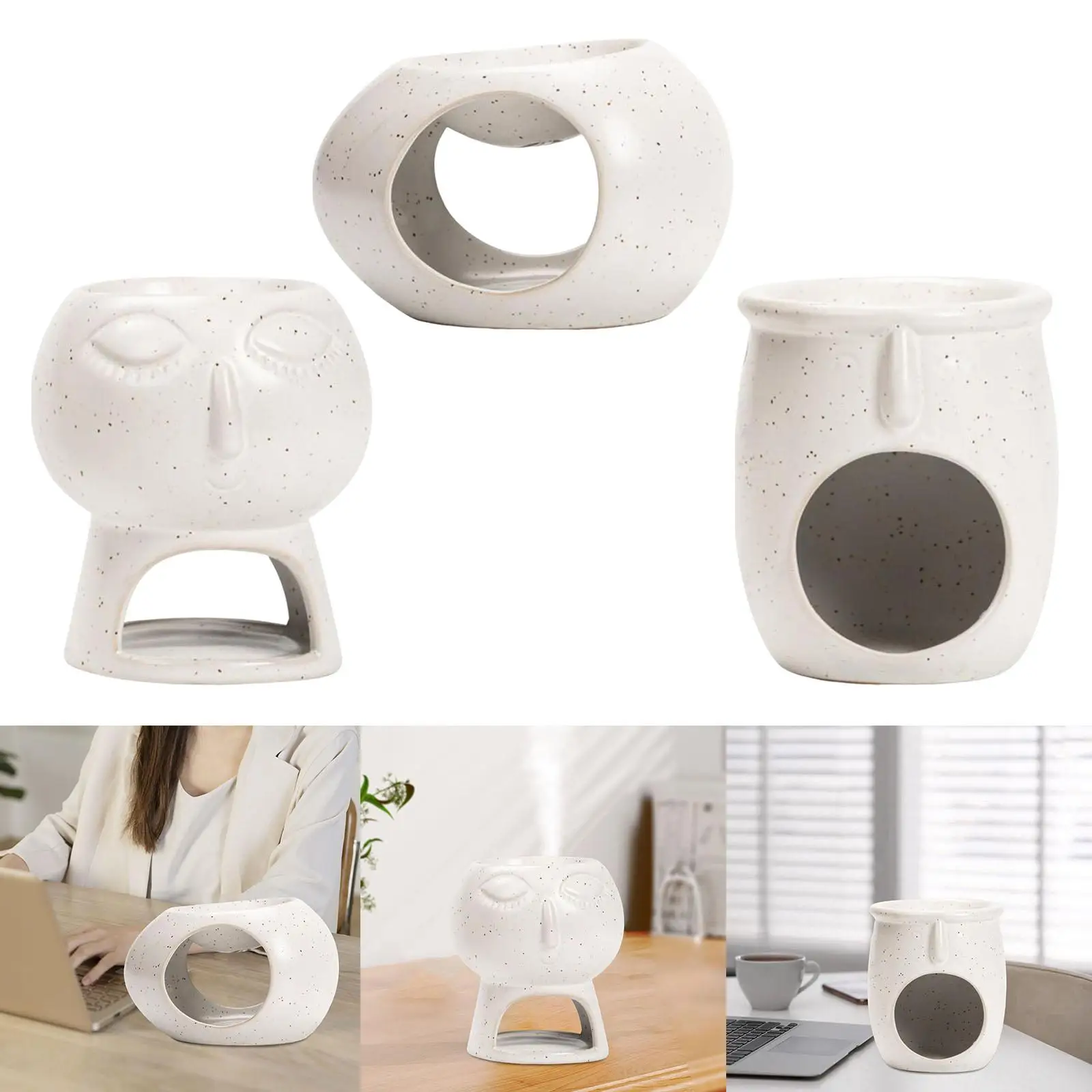 Scented Oil Burner Non Electric Ceramic Diffuser Aroma Lamp for Candle Tealight Holder Contemporary Home