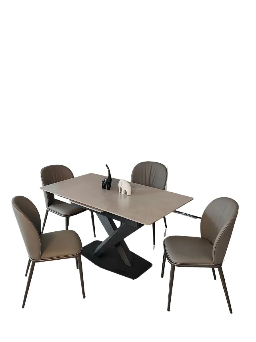 

Slate dining table retractable rectangular household 1.2 meters small apartment modern simple 2024 new folding rice