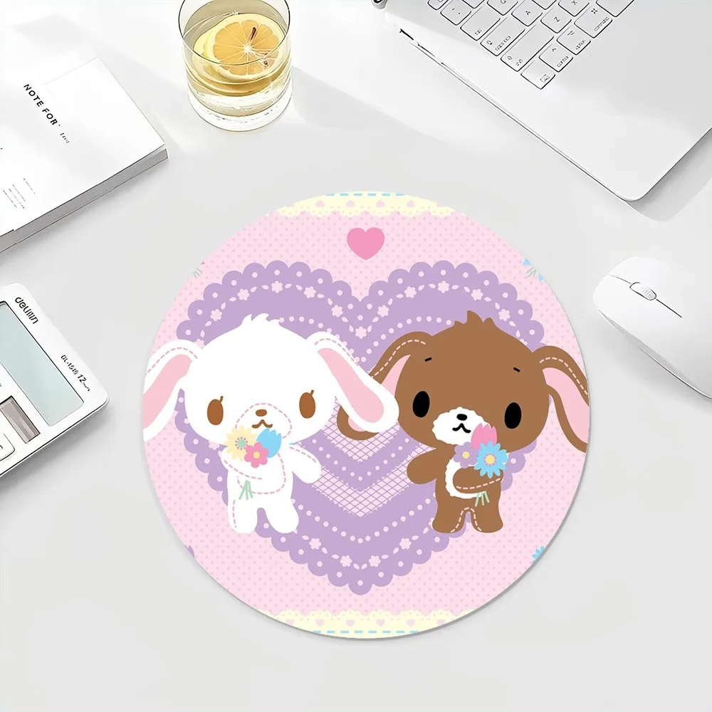 Cute S-Sugarbunnies-SSmall Round Office Student Gaming Thickened Writing Pad Non-slip Cushion Mouse Pad for PC Computer Table