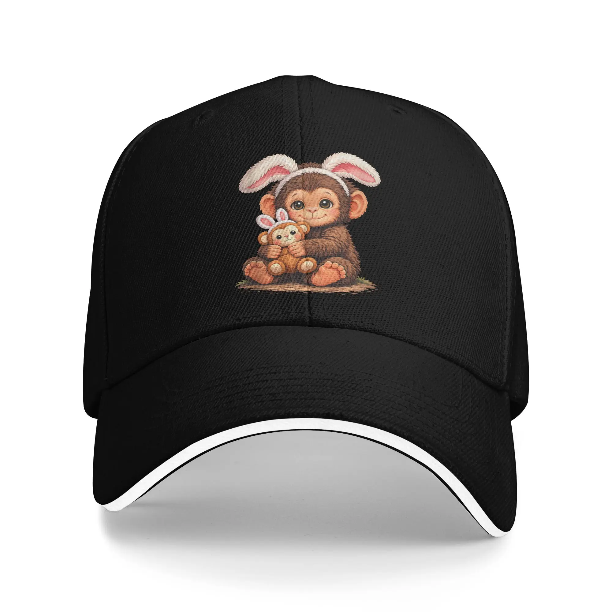 Cute Punch Monkey Easter Bunny Cartoon Casual Baseball Cap Summer  Trucker Hat Sun-Proof Hip Hop Hats Street Style Baseball Caps