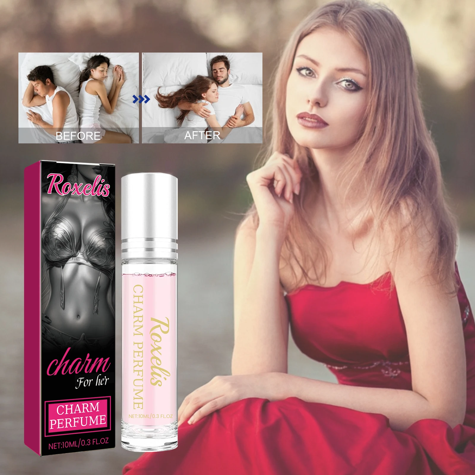 

ROXELIS Charm Perfume Jasmine Light Fragrance Long Lasting Scent Sexy Floral Daily Dating Attracting Flirting Mist Body Aroma