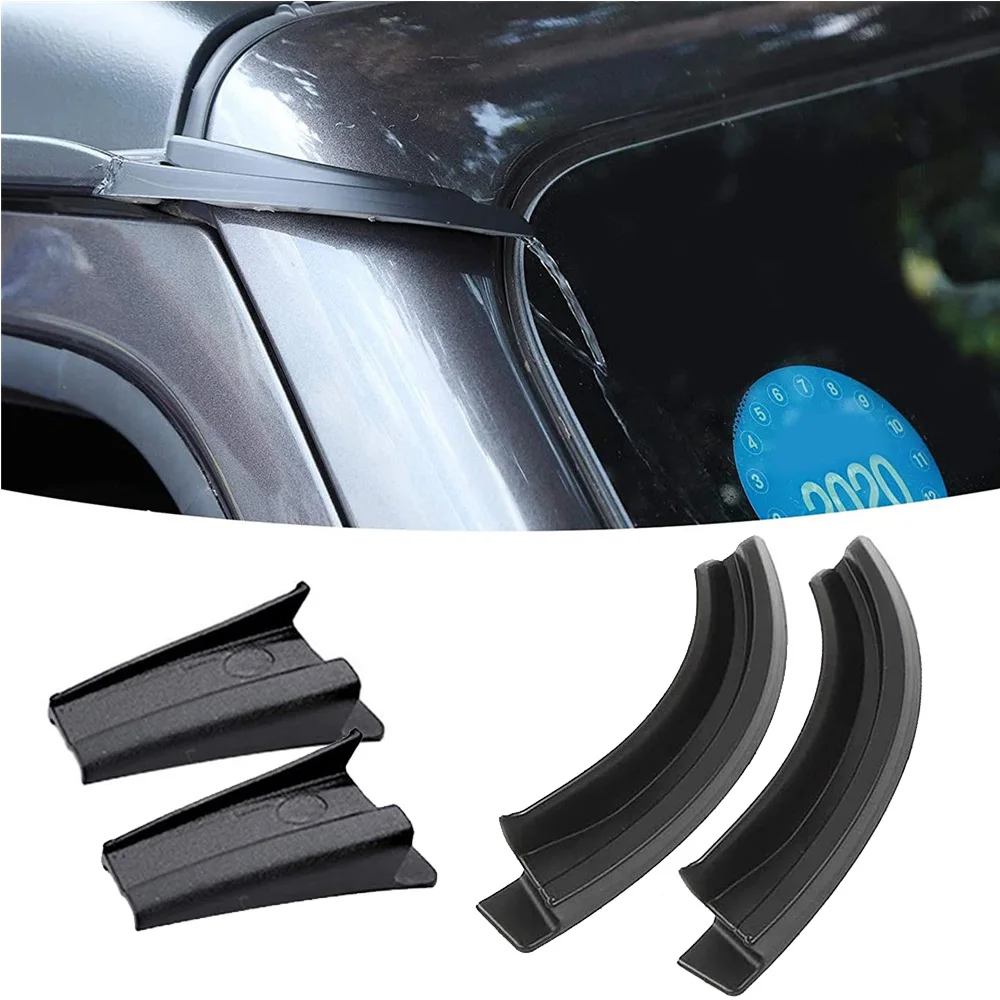 1 Pair Water Rain Gutter Extension Diverters Rainwater Guard ABS Fit For Jeep Wrangler JL JLU 2018-2023 Gladiator JT 2020-2023