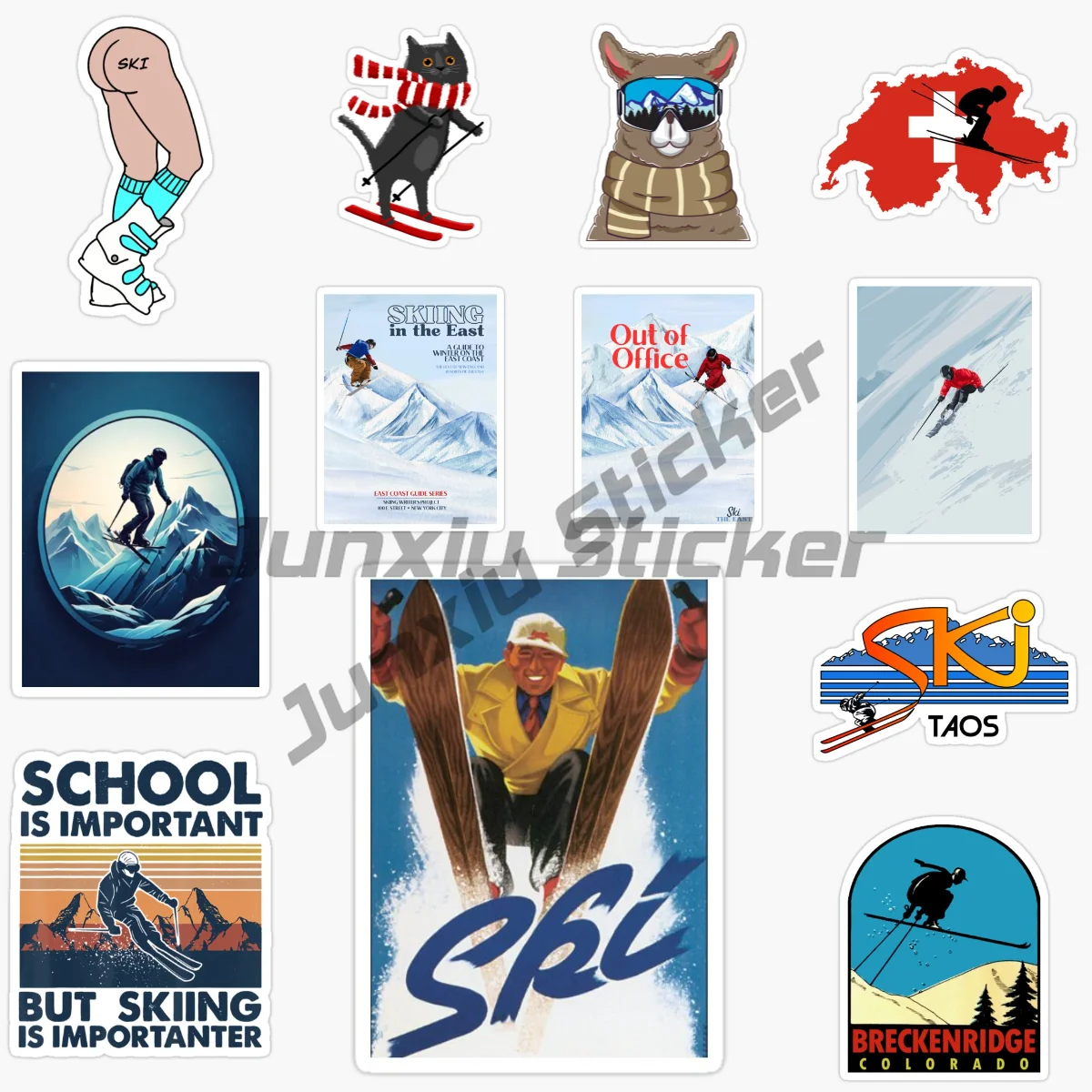 

Ski Car Sticker Vinyl Self-adhesive Car Accessories Decorative Decal