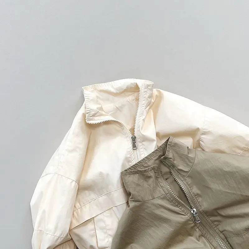 2025 Korean 2 3 4 5 6  Years Spring Boys Jacket  Fashion Handsome Autumn Boys Windbreaker Coat Long Sleeves Zipper Outerwear