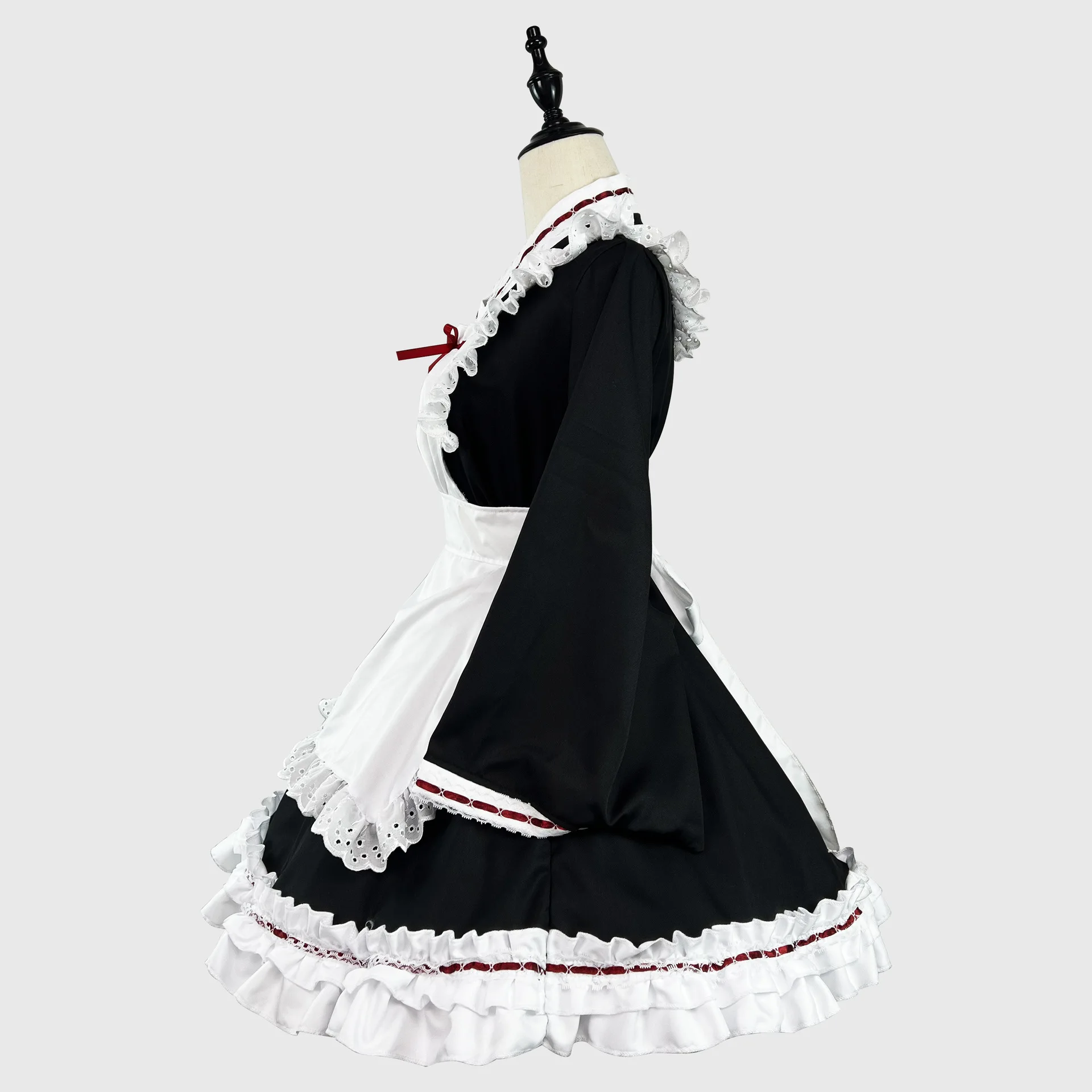 long dress top Bateau Crop Tops Long Satin A-Line Skirt 2 Piece Set Black Prom Dress